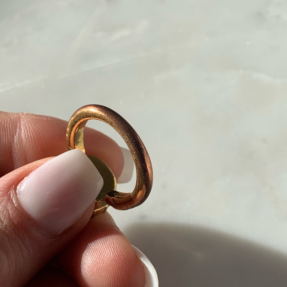 COACH Turquoise Stone Gold Statement Ring - Picture 4 of 5